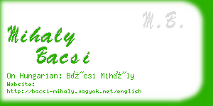 mihaly bacsi business card
